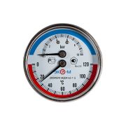 92419 Термоманометр Экомера МД04-63мм (осевой) 0..1.6Мпа 0..160С G1/4 с перех. на G1/2